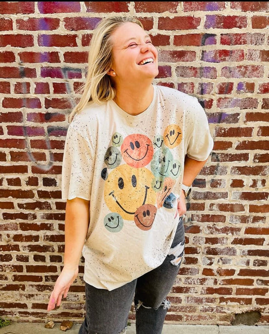 Multi-Smiley Oversized Tee